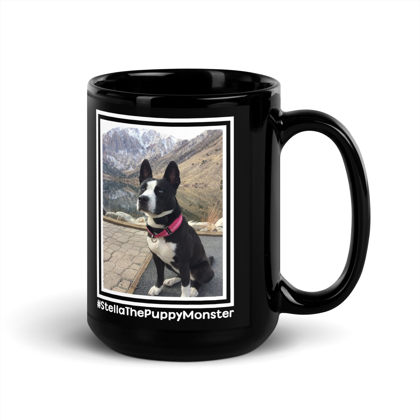 Stella in the Mountains - Black Glossy Mug